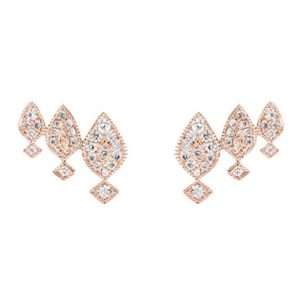 Sale!!!Stone Paris Gatsby Diamond 18K Rose gold earrings💖